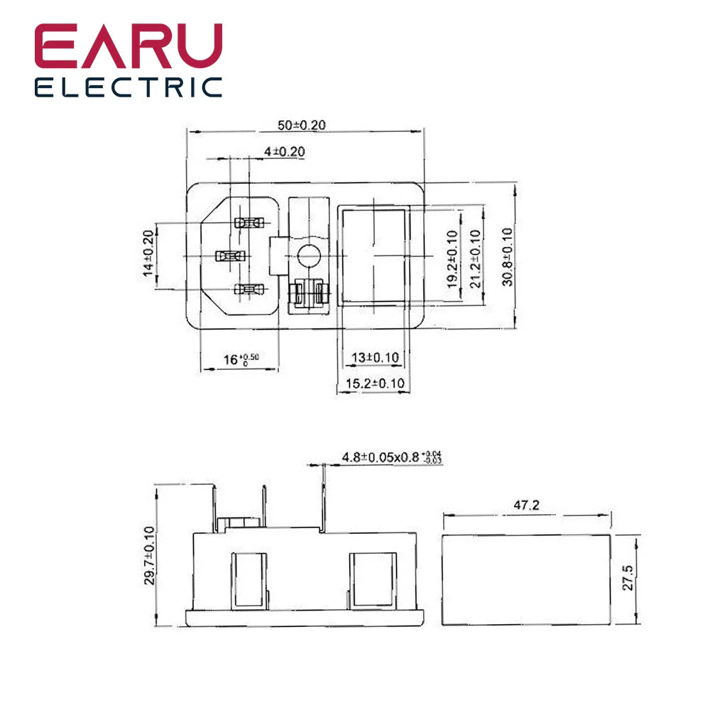 Con fusibile da 10 A! Interruttore a bilanciere rosso con fusibile IEC320 C14 Presa di alimentazione di ingresso Fusibile Interruttore Connettore Connettore Rosso Verde Blu Nero