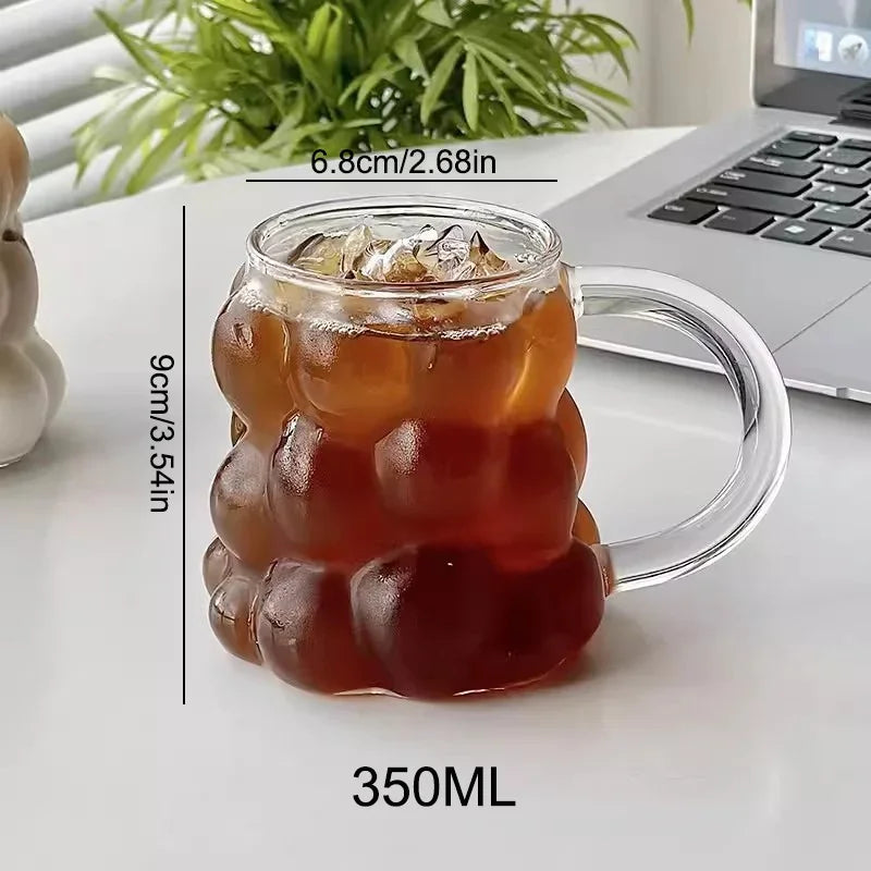 Ins Style tazza di vetro trasparente irregolare tazza da caffè resistente al calore bevande estive succo di birra tazza di acqua al latte tazze di vetro da Cocktail