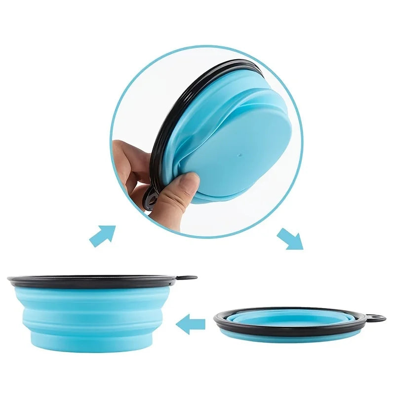 Ciotola portatile per alimenti per animali domestici Ciotola durevole in TPR Cibo per cani e gatti Ciotola pieghevole in silicone per animali domestici Ciotola portatile per alimenti per acqua all'aperto da viaggio