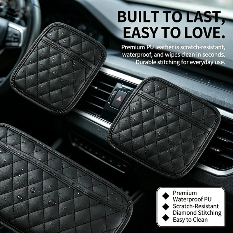 Accessori Auto per Uomo - Organizzatore per Sedile Auto in Pelle PU, Porta Cellulare e Occhiali da Sole, Porta Documenti Impermeabile