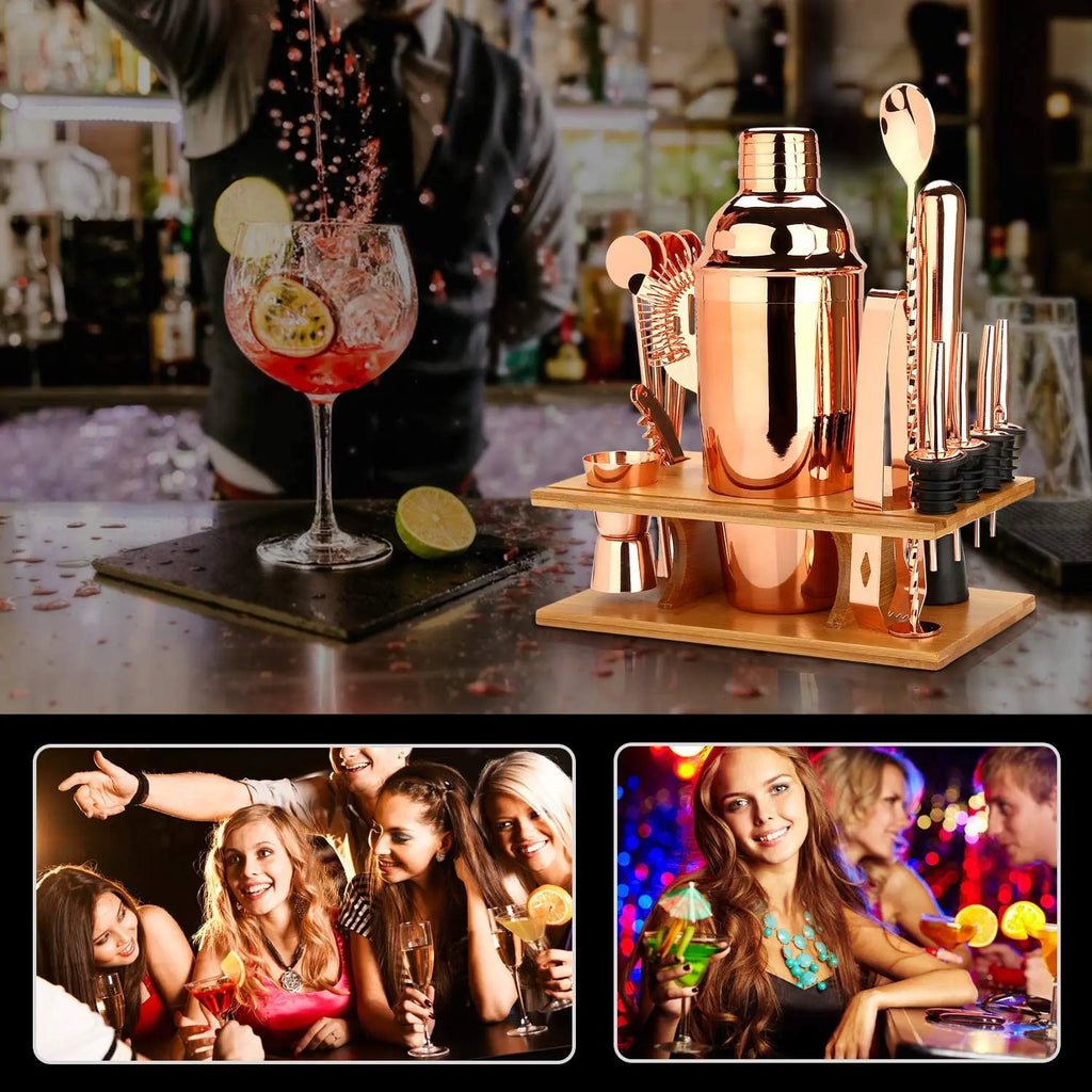 Set per Shaker da Cocktail, Kit da barista da 16 pezzi per Mixer Wine Martini, strumenti da Bar in acciaio inossidabile, accessori per feste per bevande domestiche