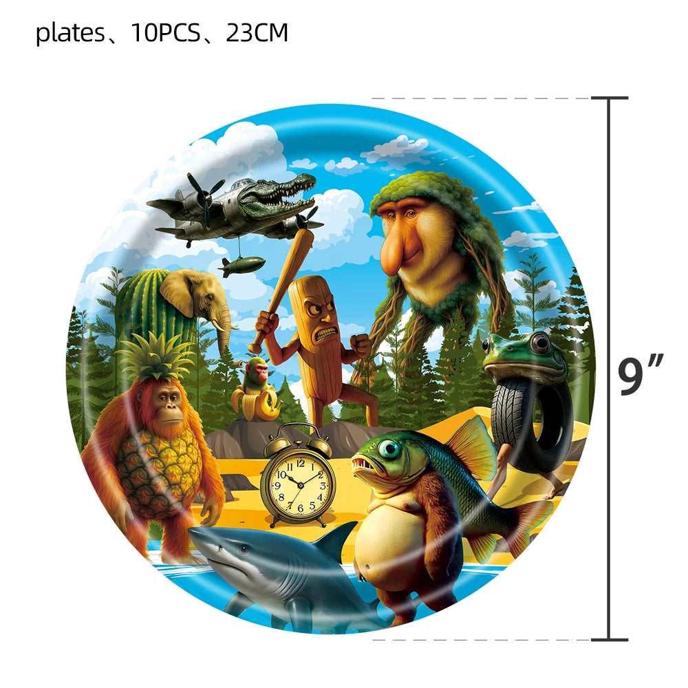 Set di stoviglie usa e getta a spirale per feste di compleanno a tema italiano: piatti, tovaglie, striscioni, bicchieri e tovaglioli di carta per bambini
