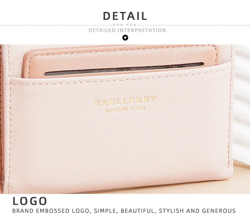 Portafoglio di Lusso Baellerry per Donne, Elegante Portamonete Sottile in Pelle PU con Scomparti Multipli per Carte