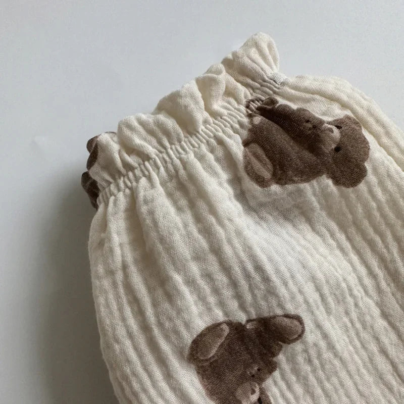 MILANCEL estate bambino pantaloni Casual 0-3T ragazze carino sottile stampa orso pantaloni floreali bambini ragazzi pantaloni larghi resistenti alle zanzare