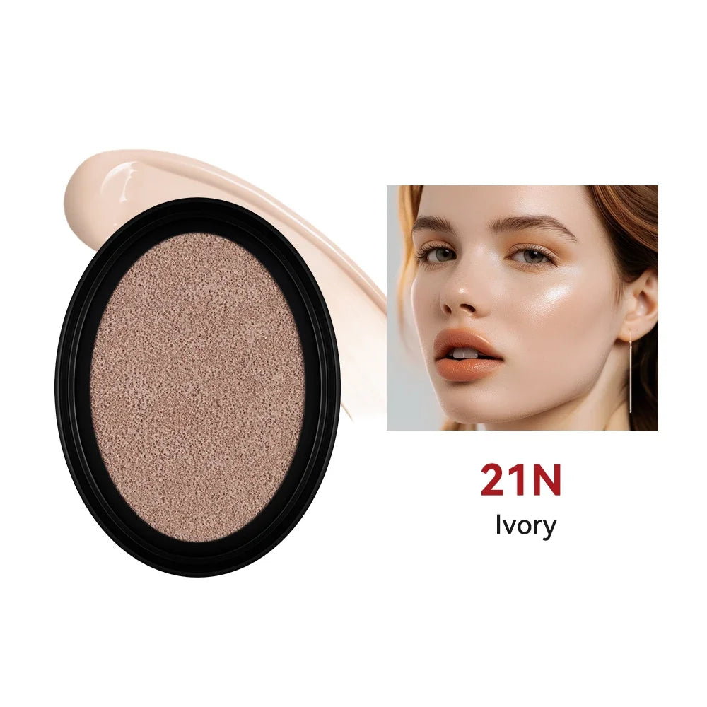 Waterproof Cushion Foundation Refill Semi-Matte Red Finish 72-Hour Wear Long-Lasting Buildable Coverage Sun Protection tirMakeup