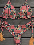 2021 Set bikini sexy 2 pezzi Hot Stamp Sport Costumi da bagno Donna Beachwear Push-Up imbottito Costume da bagno Body Bagnante squisito
