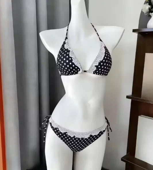 Set Bikini a 4 Pezzi con Vita Alta Fairy Sweet per Donne 2026 - Costume da Bagno Trendy Stampato Chic per Vacanze al Mare Festa Estiva alla Moda