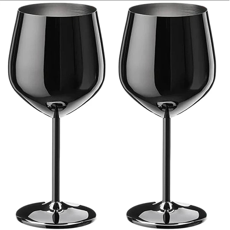 Calice per bicchiere da vino in acciaio inossidabile da 500 ml 304 color oro rosa argento oro, tazza in metallo resistente per vino rosso champagne bar party