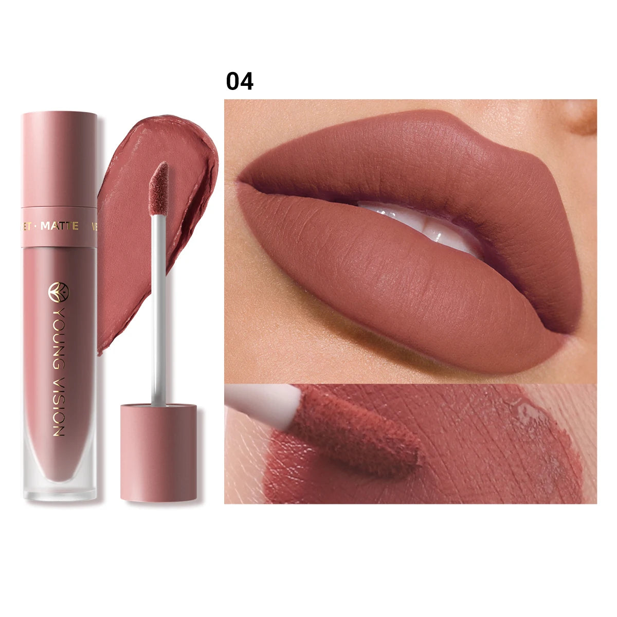 Velvet matte lip gloss matte velvet smooth easy dimensional plumping lipstick -to-apply square tube lip gloss waterproof three
