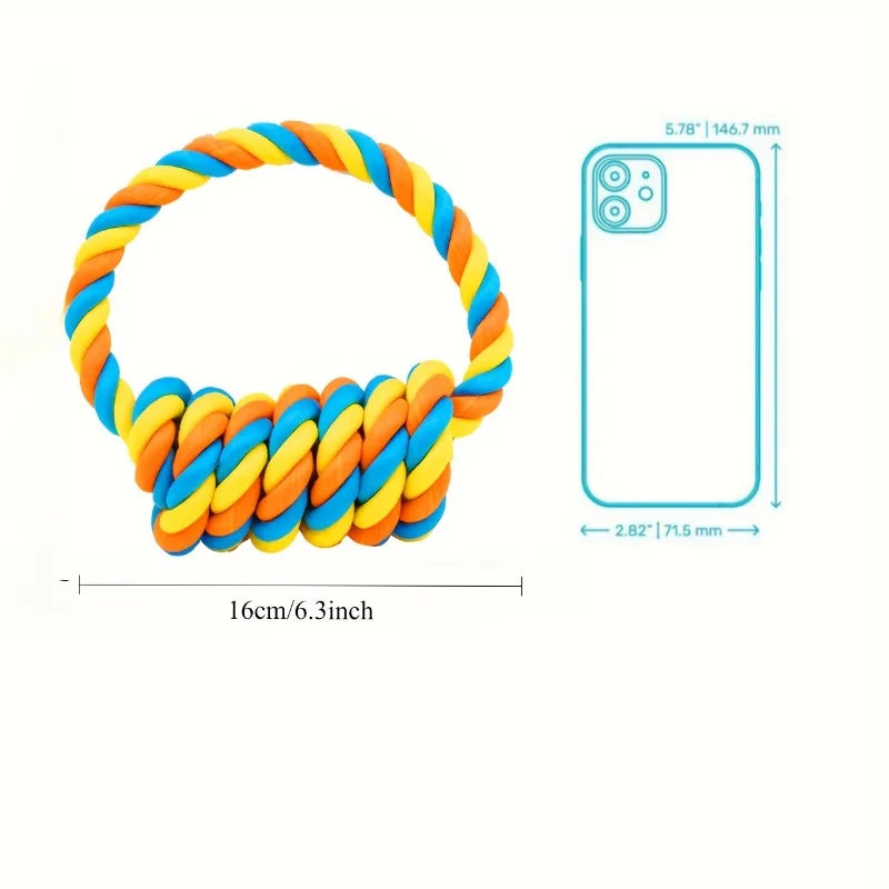 1pc Large Breed Knot Dog Toy-Multicolor, Tough Chew Toy for Aggressive Chewers, Heavy Duty Dental Floss Toy Kit Anti-Chew Design