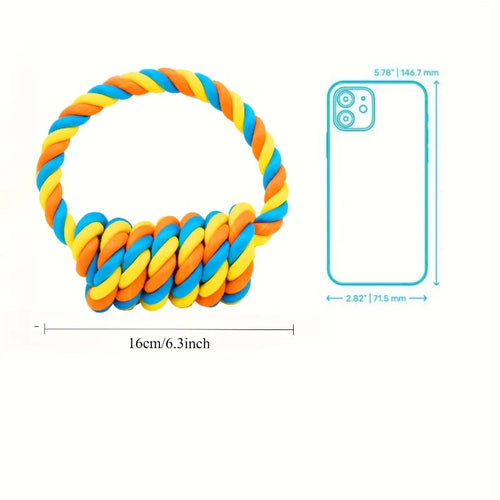 1pc Large Breed Knot Dog Toy-Multicolor, Tough Chew Toy for Aggressive Chewers, Heavy Duty Dental Floss Toy Kit Anti-Chew Design