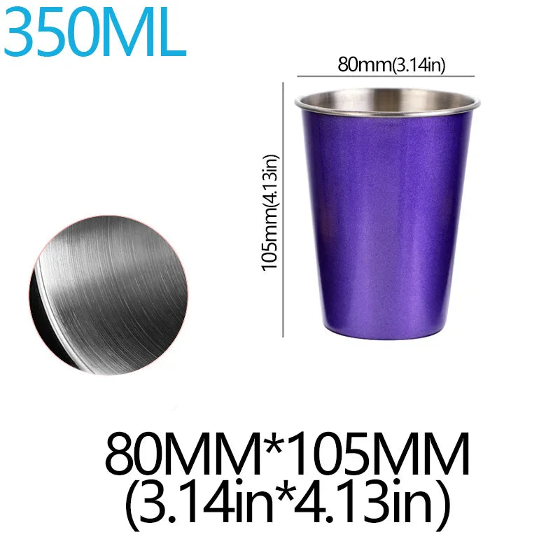 350/500ml Tazze in acciaio inossidabile Ufficio domestico Bar Cucina Bevande Bicchiere da caffè Tè Bere Boccale di birra Tazza da viaggio in metallo