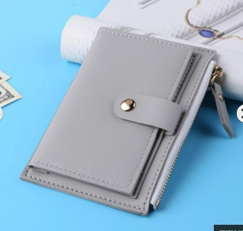 Portafogli da donna Borsa da donna in pelle PU Mini Hasp Porta carte multi-carta solida Portafogli corti Portafoglio piccolo sottile con cerniera Hasp
