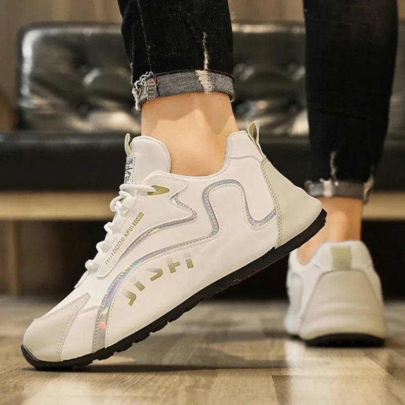 Scarpe da ginnastica da uomo alla moda Scarpe sportive casual in pelle da uomo Scarpe da tennis leggere antiscivolo Scarpe da corsa da uomo traspiranti per esterni