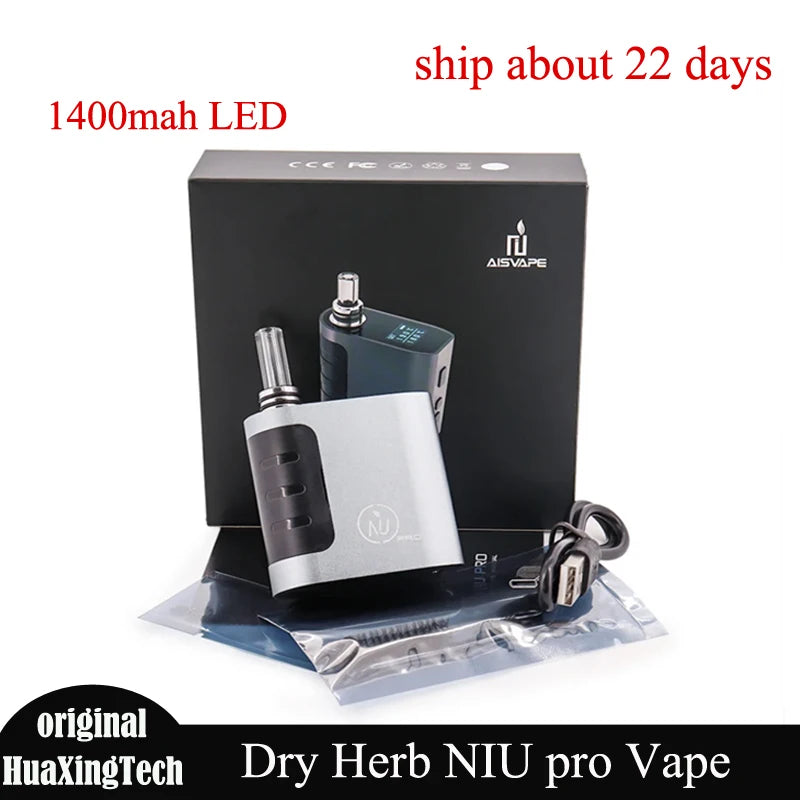 Vaporizzatore originale NIU PRO Dry Herb Vape Batteria incorporata da 1400 mAh Display a LED Mod di controllo della temperatura Sigaretta elettronica