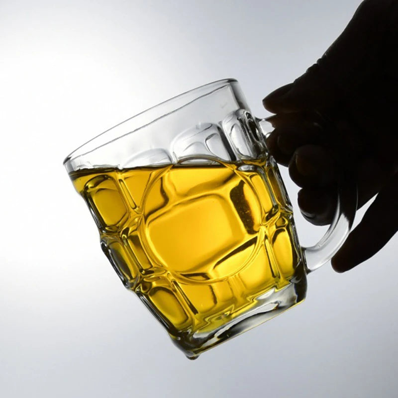 Tazze da birra da 260 ml Tazza di vetro per bar Ristorante domestico Bicchieri creativi Bere con manico Bicchiere da whisky Tazza di succo trasparente