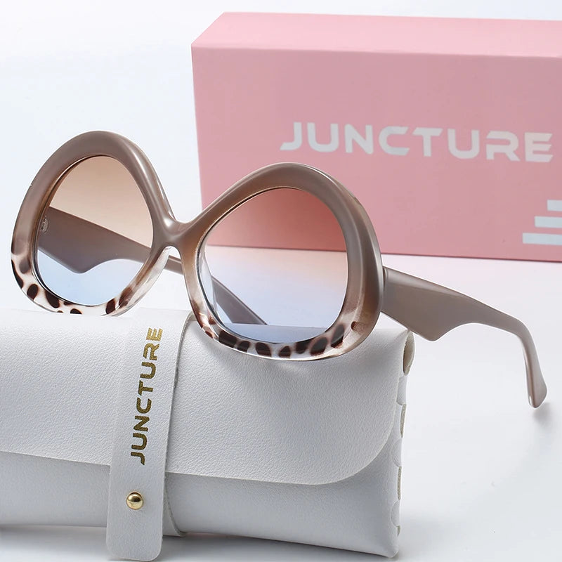 JUNCTURE Fashion Oval Women Sunglasses Dress Up Sun Glasses Big Frame Gradient Lady Party Holiday Gifts Sunglasses for Women