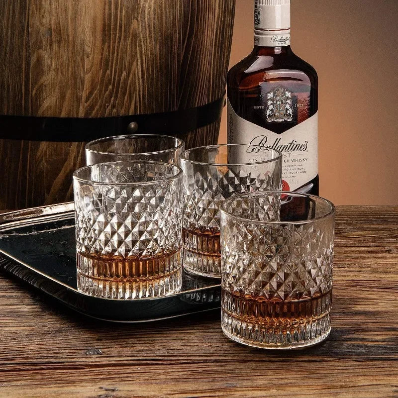 1/2/3/4pcs Tazze 335ml Tazza di whisky trasparente per la festa/casa/bar Bicchiere di cristallo europeo Tazza di vino Tazze all'ingrosso Tazza Bicchiere di birra