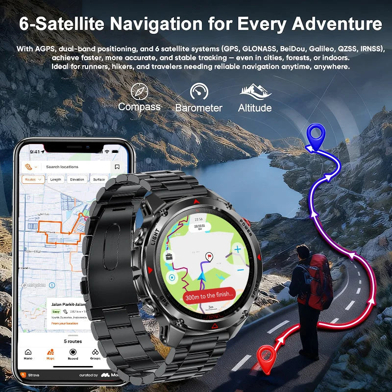 T-Rex 3 Pro Grado Militare AGPS Smart Watch 10ATM Impermeabile Dual-band GNSS Bussola Altimetro AMOLED Swim Sport Smart Watch da uomo