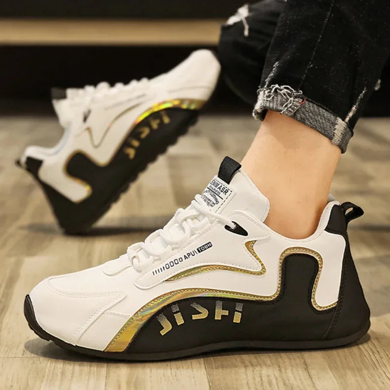 Scarpe da ginnastica da uomo alla moda Scarpe sportive casual in pelle da uomo Scarpe da tennis leggere antiscivolo Scarpe da corsa da uomo traspiranti per esterni