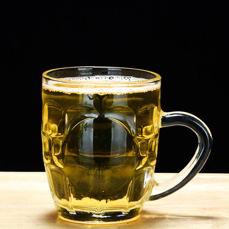 2 pezzi bicchieri di vetro addensato trasparente 260ml bicchieri con manico per tazza di birra per Bar Home Party tazza da tè tazze d'acqua bicchiere da birra alla spina piccolo