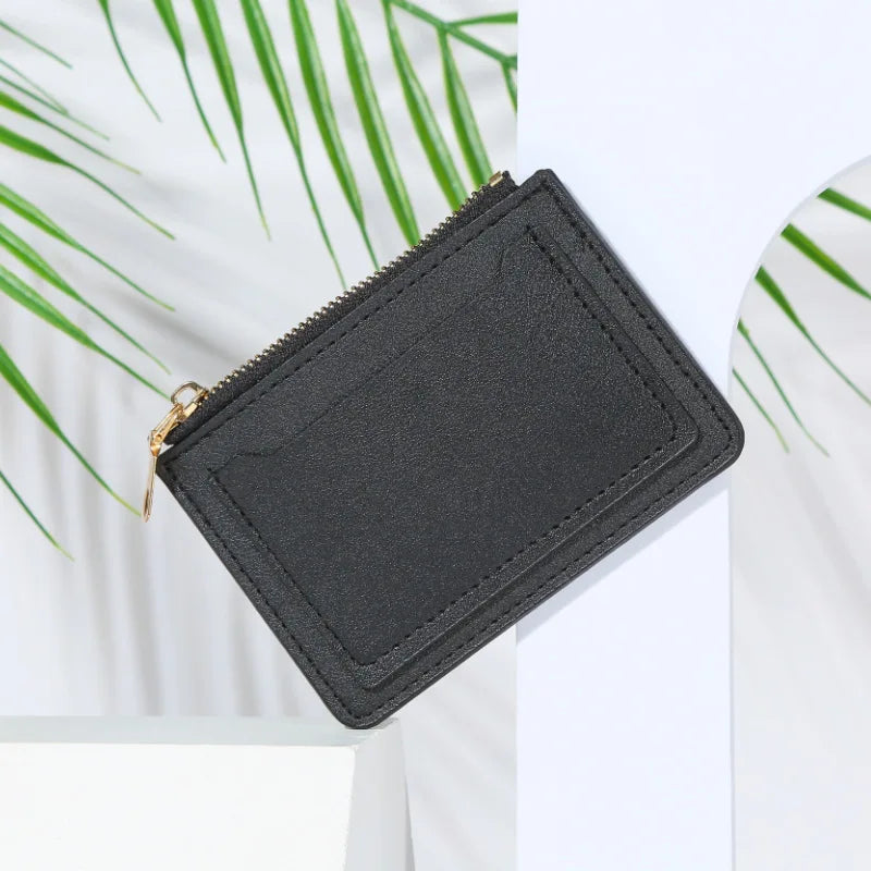 Portafogli da donna Borsa da donna in pelle PU Mini Hasp Porta carte multi-carta solida Portafogli corti Portafoglio piccolo sottile con cerniera Hasp
