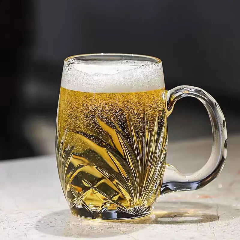 Bicchiere da Birra e Cocktail da 480ml con Manico, Tazze per Birra di Frumento, Bicchieri per Bevande Fredde di Grande Capacità, Accessori da Bar