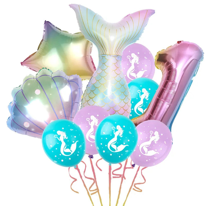Set di stoviglie usa e getta per la decorazione della festa di compleanno della sirena piatti per la coda della sirenetta forniture per feste a sirena per ragazza decorazioni per matrimoni