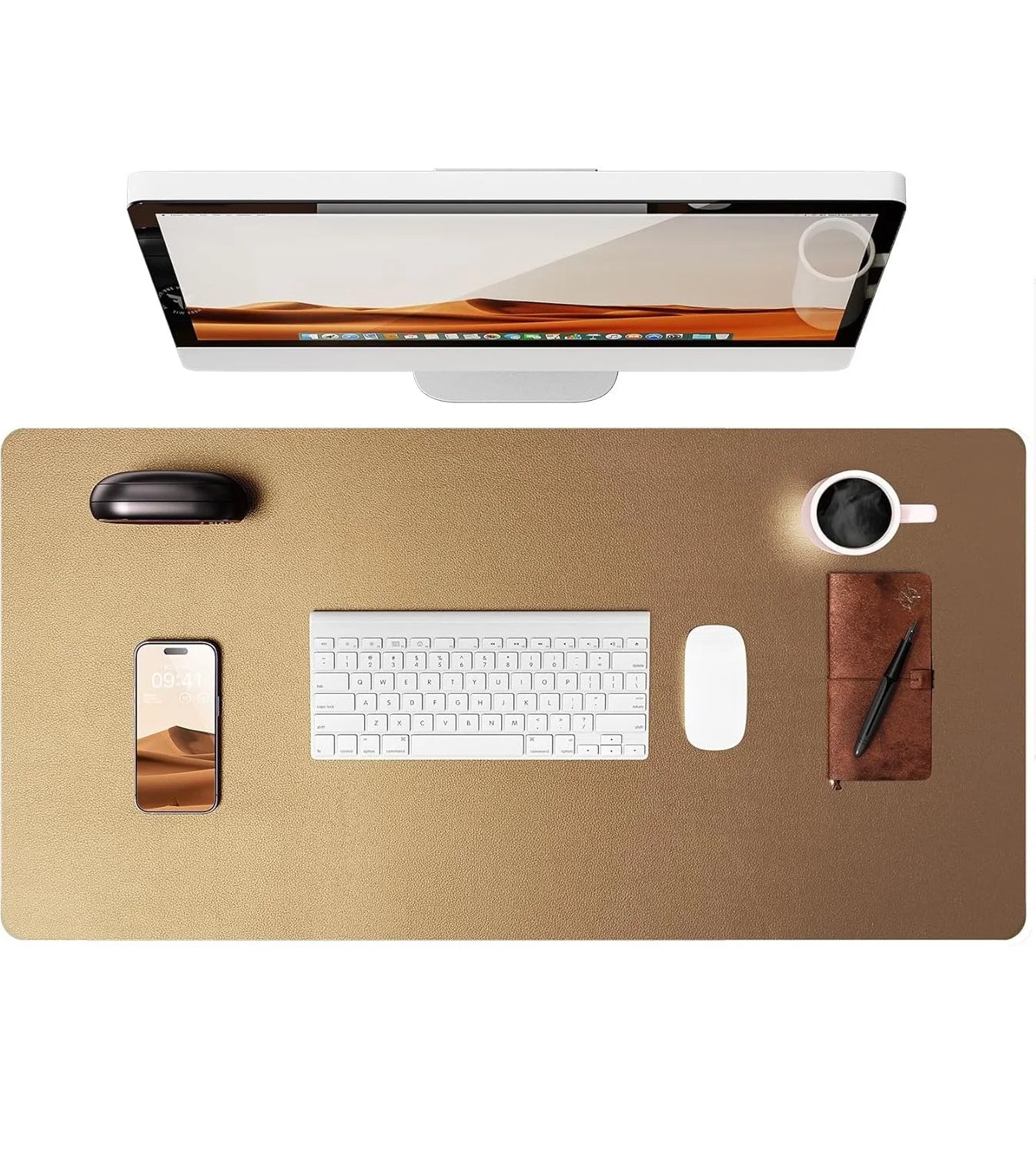 Tappetino Per Mouse Grande In Pelle PU Antiscivolo Per Scrivania E Laptop