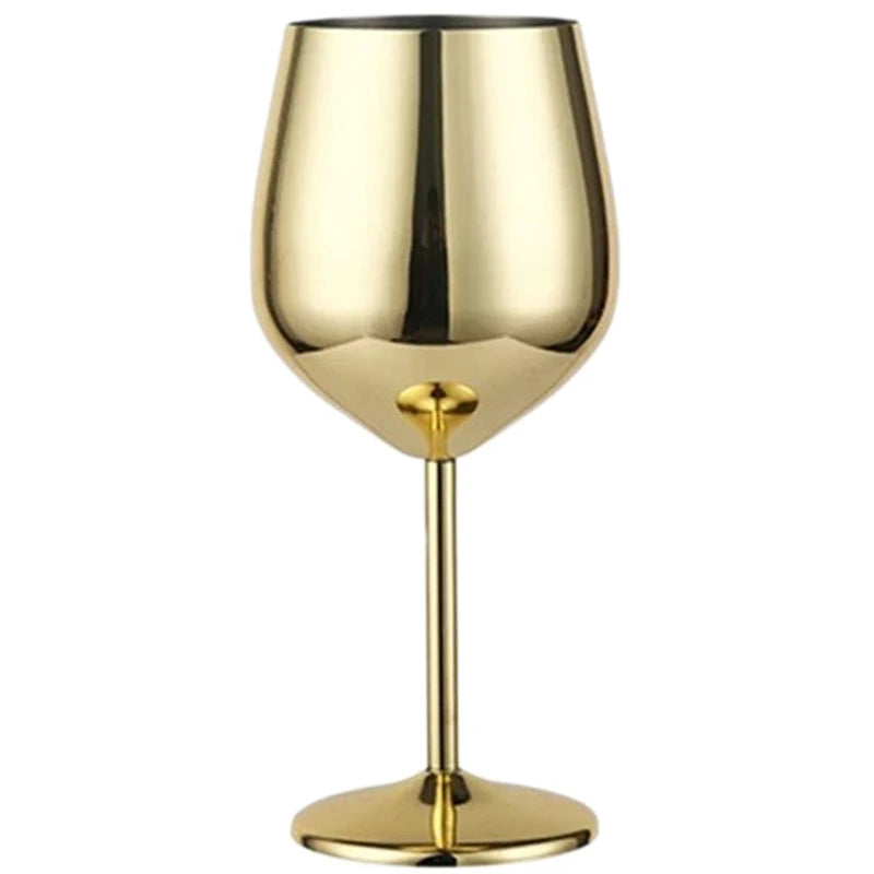 Calice per bicchiere da vino in acciaio inossidabile da 500 ml 304 color oro rosa argento oro, tazza in metallo resistente per vino rosso champagne bar party