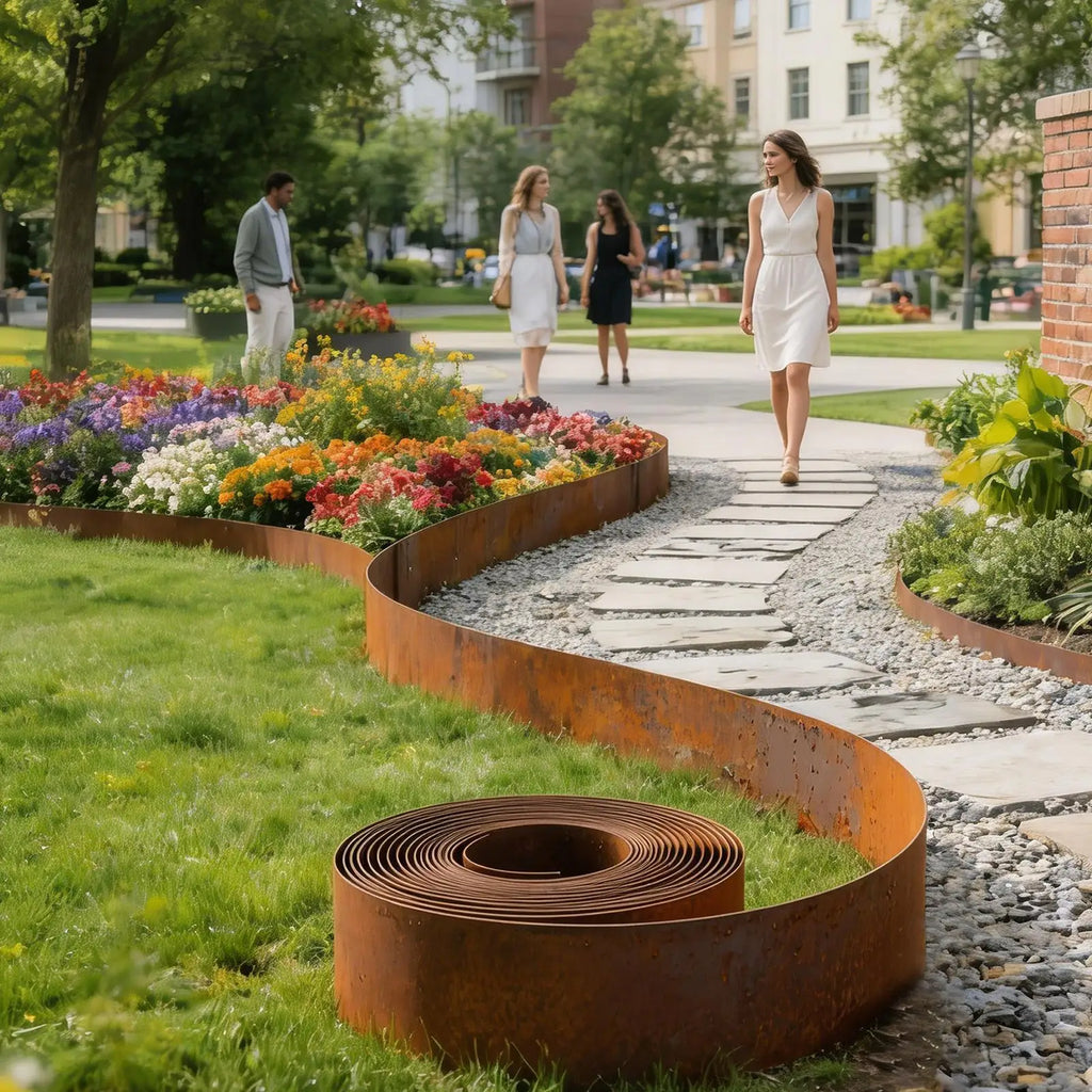 Bordo per Giardino, Bordura per Prato, Bordo Metallico Moderno Alto in Acciaio Resistente alle Intemperie per Serra, Giardino, Cortile, Patio