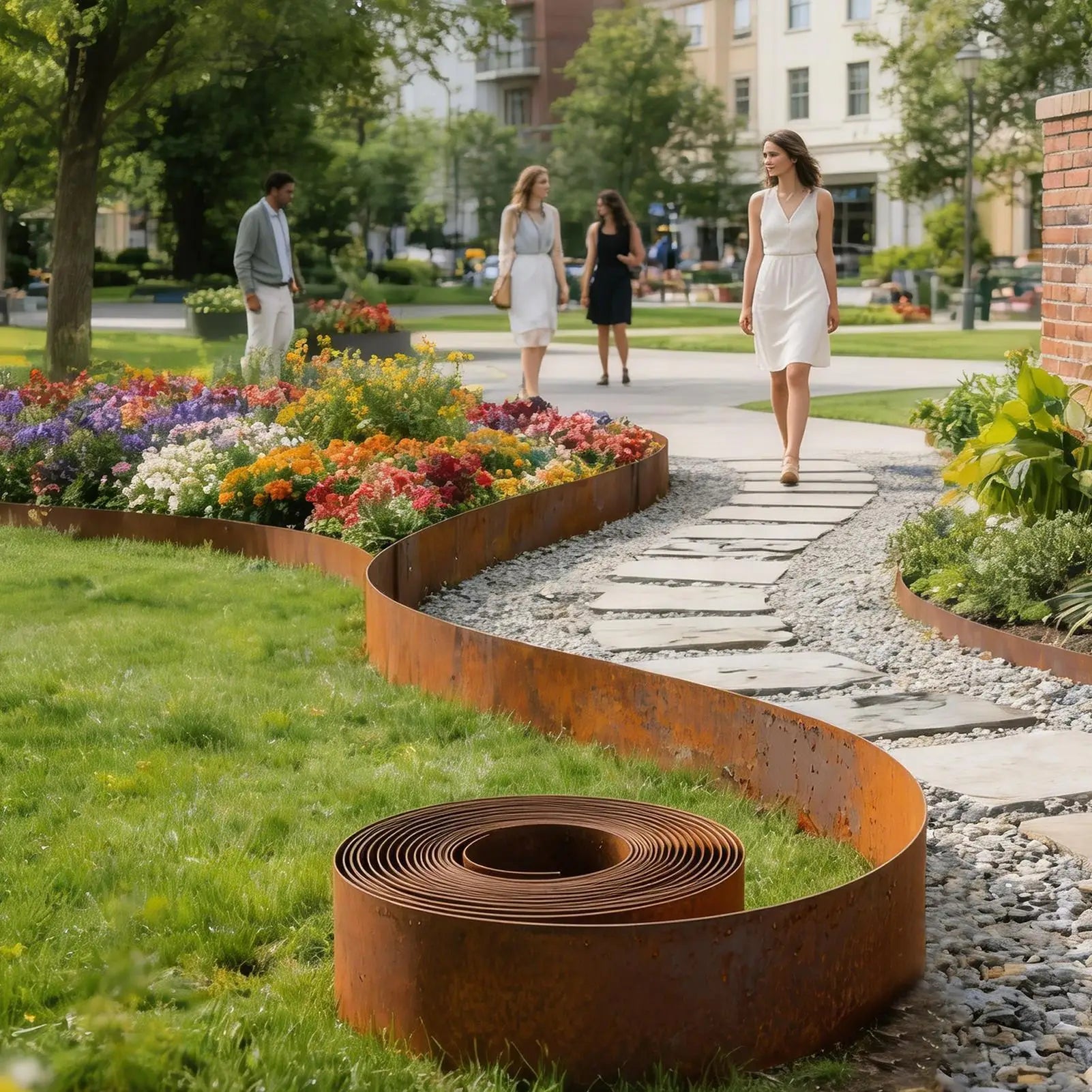 Bordo per Giardino, Bordura per Prato, Bordo Metallico Moderno Alto in Acciaio Resistente alle Intemperie per Serra, Giardino, Cortile, Patio