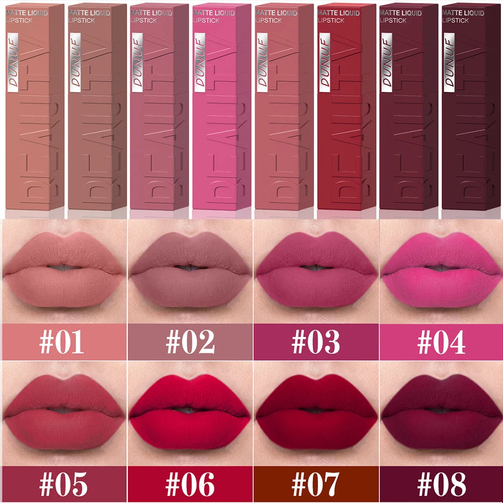 Lucidalabbra opaco in velluto velluto opaco liscio rossetto rimpolpante dimensionale facile da applicare lucidalabbra a tubo quadrato impermeabile tre