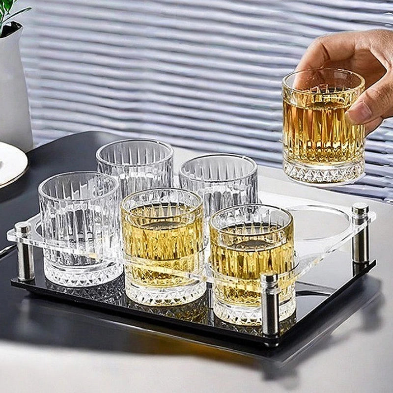 Set da 6 bicchieri da vino di lusso, bicchieri di vetro trasparenti, bicchieri da cocktail squisiti, bicchieri da whisky in stile europeo, bicchieri da birra Brandy