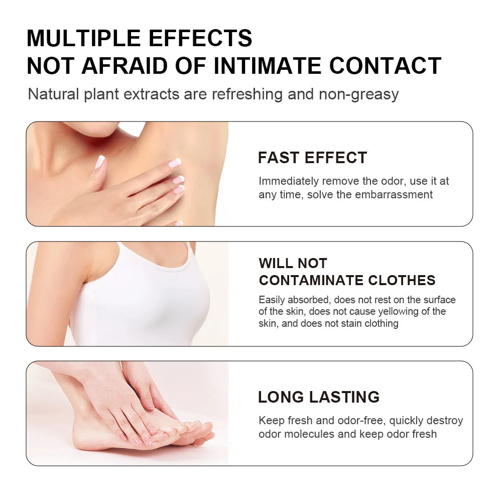 Whole Body Deodorant Deeply Improve Odor Refreshing Non-sticky Mild Formula Multiple Fragrances Creamy Texture Pre-Deodorant