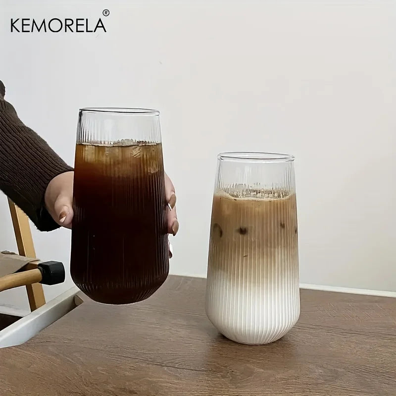 4/6PCS Resistente Al Calore Costola Caffè Bicchieri di Acqua Strisce Verticali Tazza di Tè per Bere Latte Birra Vino Succo di Bicchieri Set Regalo