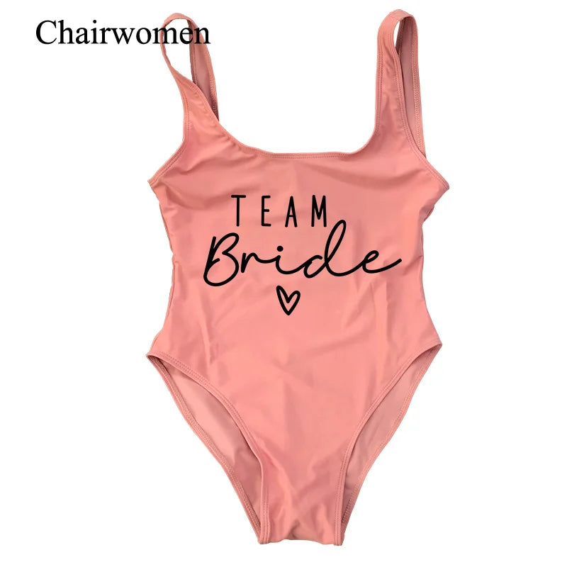 Costumi da bagno per addio al nubilato Costumi da bagno interi per la sposa della squadra Sposa per essere donna Costumi da bagno rosa Costumi da bagno per addio al nubilato Beatchwear