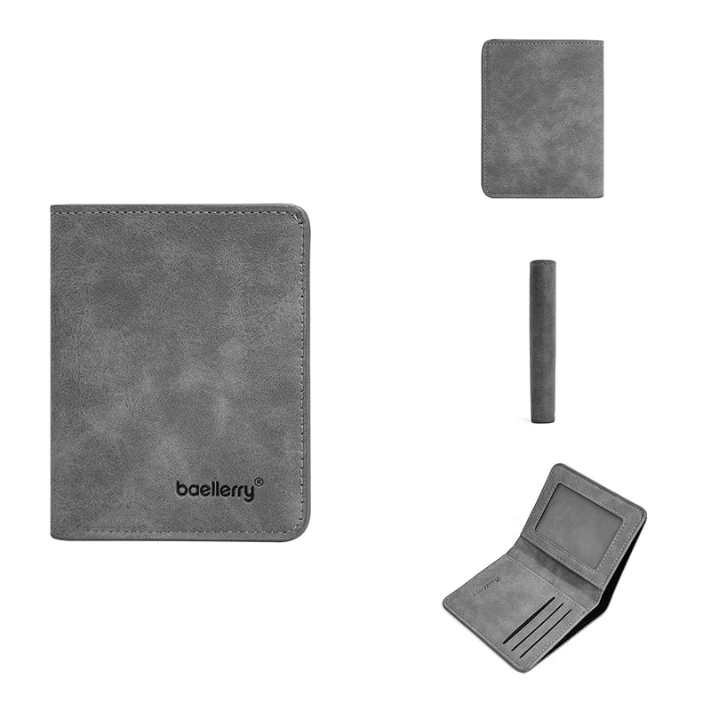 Portafoglio corto da uomo nuovo Semplice clip per carte casual Portafoglio maschile sottile Porta carte di patente di guida Portafoglio bifold sottile per uomo