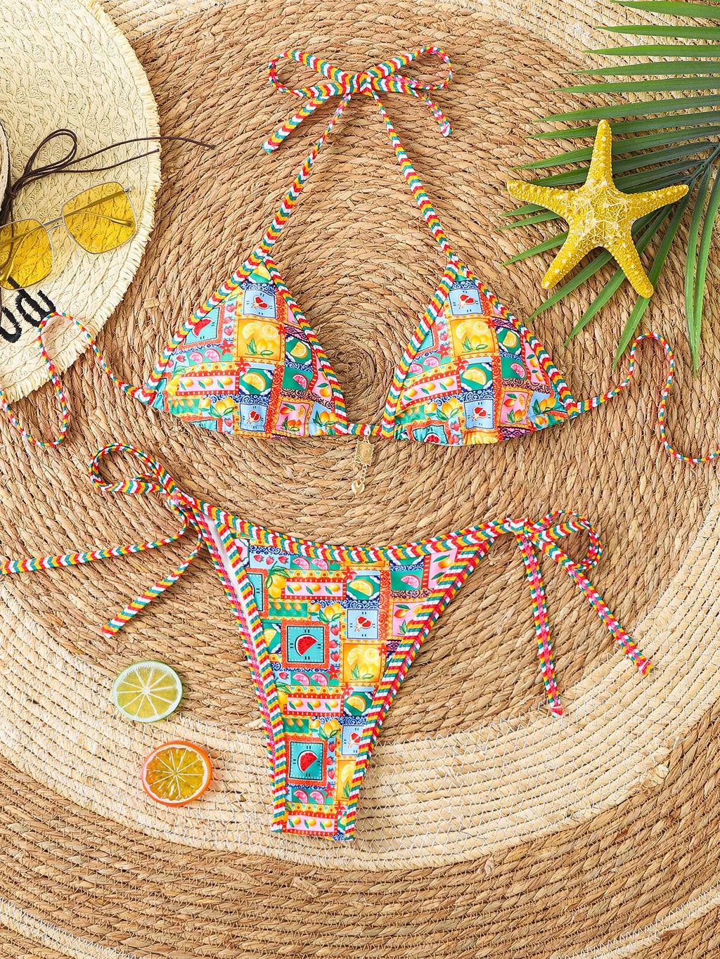 Nuovo Set Bikini Triangolo 2026 - Costume da Bagno Push-Up con Stampa Floreale e Slip Brasiliano