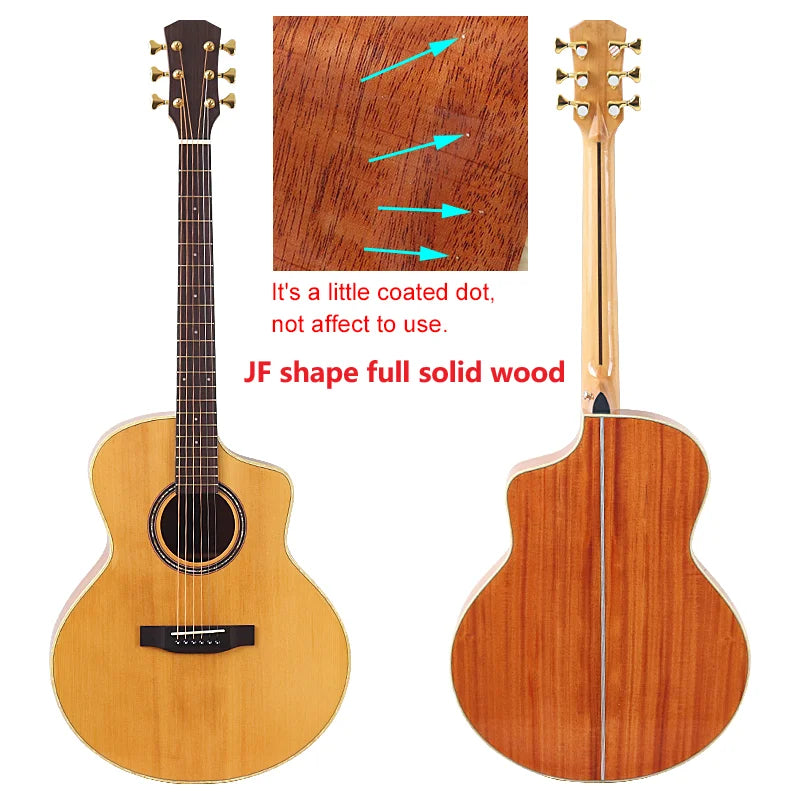 Chitarra acustica elettrica a 6 corde Chitarra elettrica folk con design tagliato con top in abete massello da 40 pollici con pickup