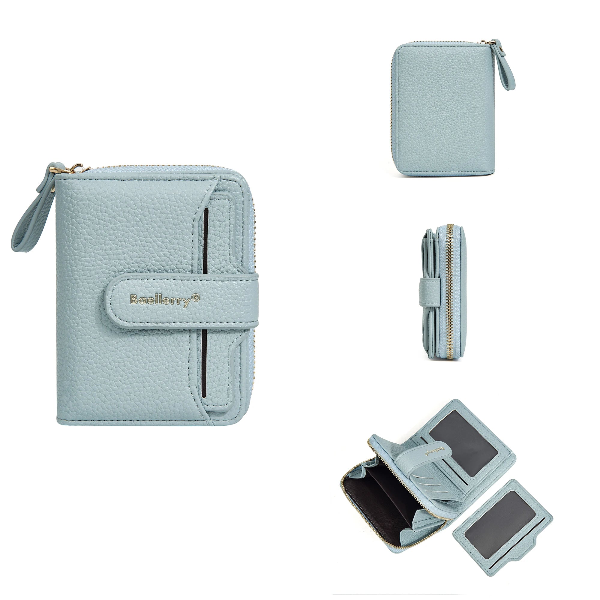 Portafoglio da Donna Baellerry Elegante con Chiusura a Zip, Multifunzionale con Protezione RFID, 6 Scomparti per Carte e Tasca per Monete, Regalo Minimalista
