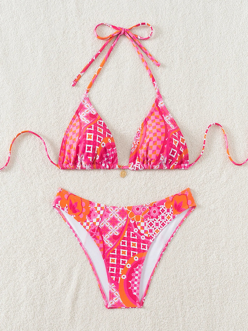 Nuovo Set Bikini Triangolo 2026 - Costume da Bagno Push-Up con Stampa Floreale e Slip Brasiliano