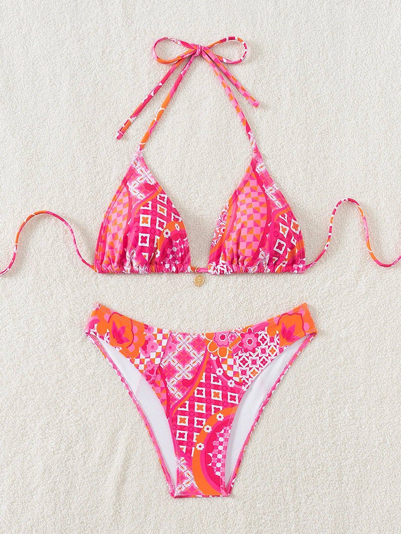 Nuovo Set Bikini Triangolo 2026 - Costume da Bagno Push-Up con Stampa Floreale e Slip Brasiliano