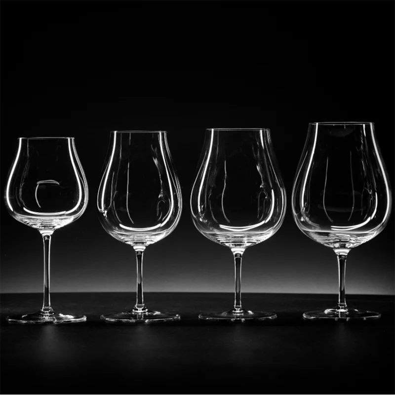 Calice in Cristallo Fatto a Mano JINYOUJIA 15oz/18oz Stile Kimura per Vino Rosso, Birra, Cocktail con Manico Corto, Estremamente Sottile e Impeccabile