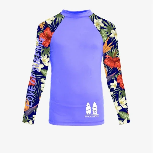 Camicia da surf da donna nuova T-shirt da surf da donna Love Protezione solare da spiaggia Rashguard Protezione UV Costumi da bagno UPF Diving Sportsuit