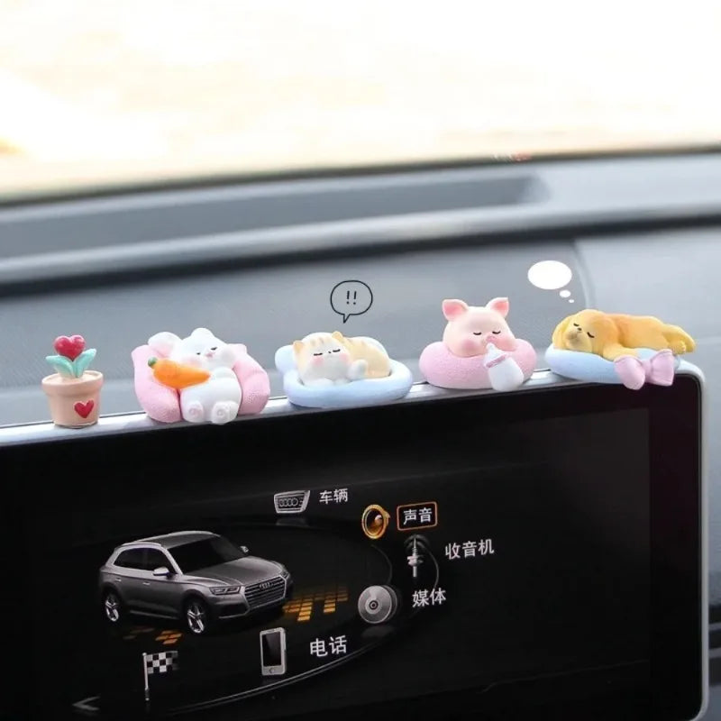 Simpatici accessori per auto Divertente ornamento animale Kawaii Schermo di controllo centrale automatico Decorazione specchietto retrovisore Accessori auto Interni