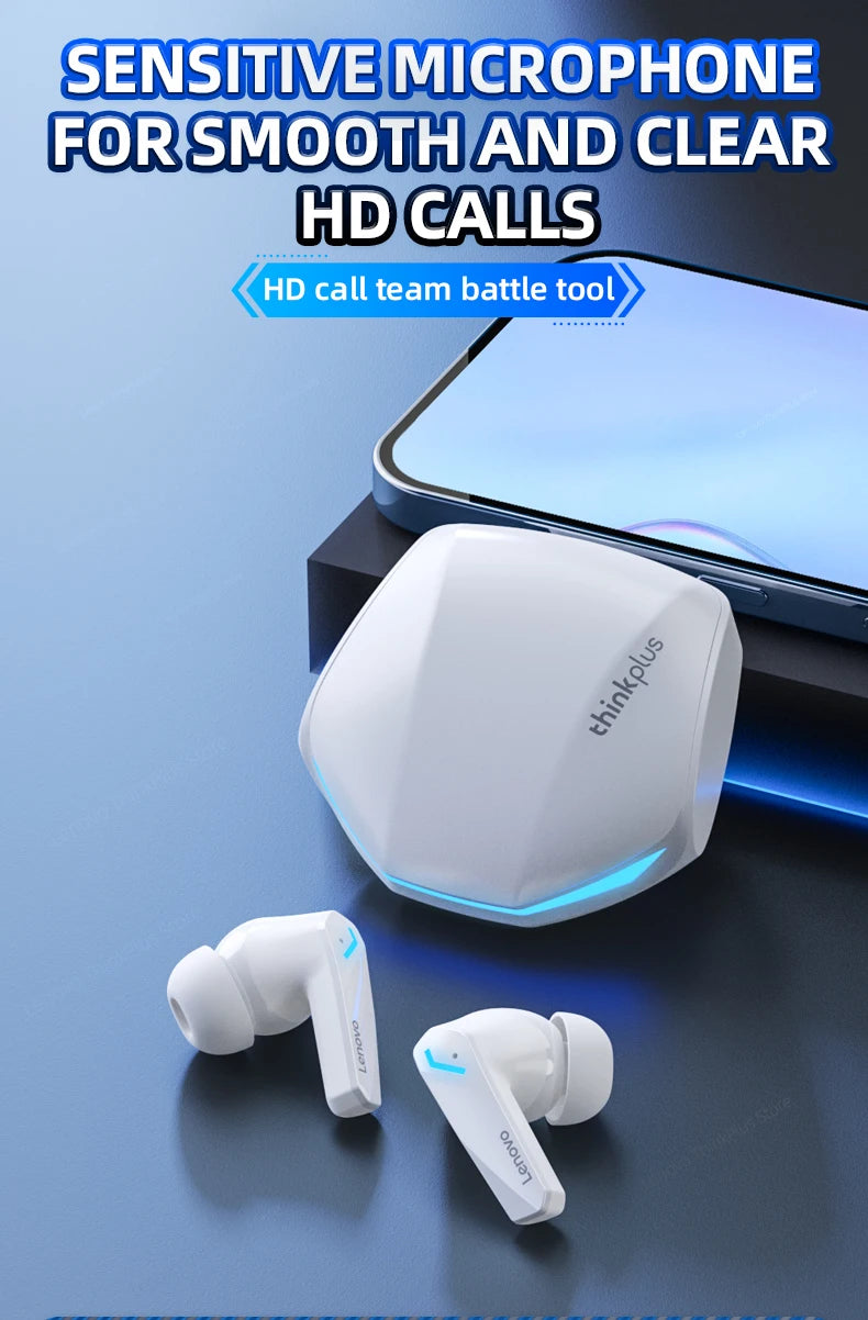 100% originale Lenovo GM2 Pro Bluetooth V5.3 TWS Auricolari wireless Stereo Sport Auricolari Gioco Musica Dual Mode Auricolare a bassa latenza