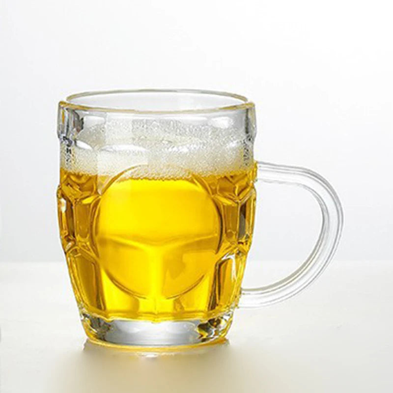 Tazze da birra da 260 ml Tazza di vetro per bar Ristorante domestico Bicchieri creativi Bere con manico Bicchiere da whisky Tazza di succo trasparente