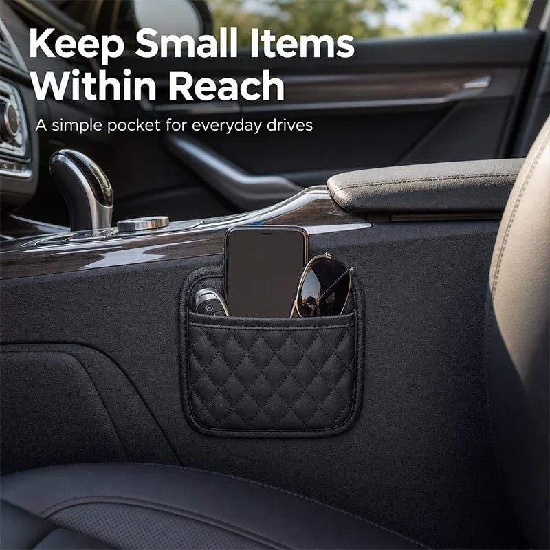 Accessori Auto per Uomo - Organizzatore per Sedile Auto in Pelle PU, Porta Cellulare e Occhiali da Sole, Porta Documenti Impermeabile