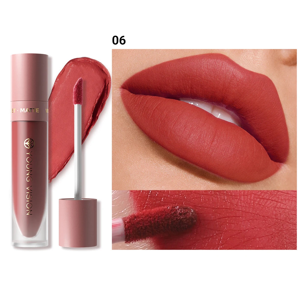 Velvet matte lip gloss matte velvet smooth easy dimensional plumping lipstick -to-apply square tube lip gloss waterproof three